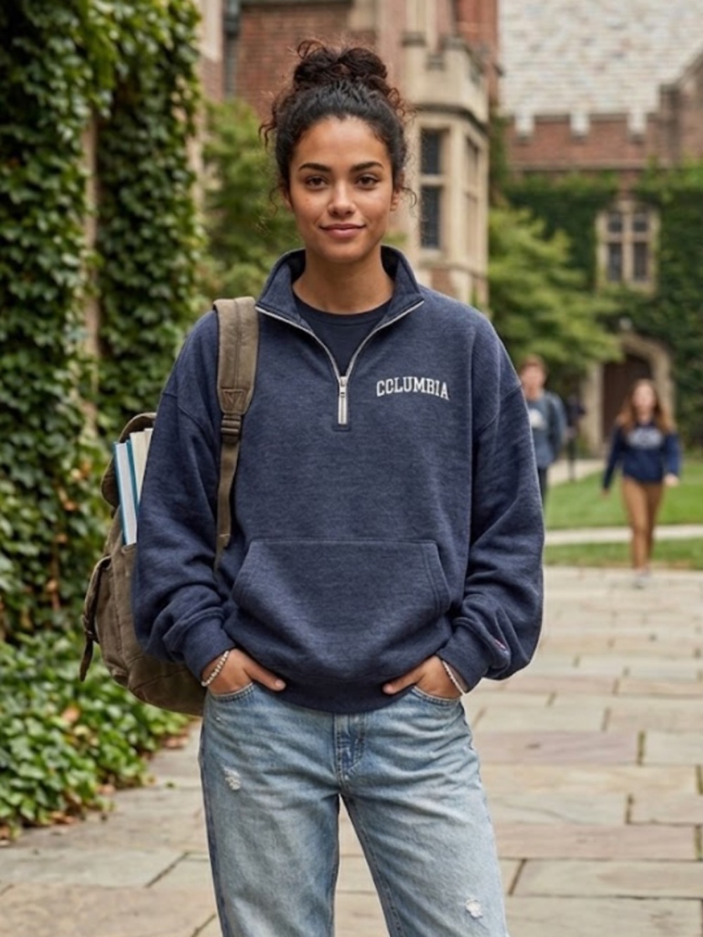 ❤️ Columbia University New York Redshirt Sweatshirt 1/4 quarter zip ivy league